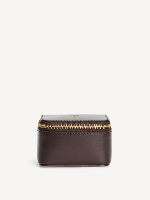 Tašky pro krásu By Malene Birger Aya Bijoux Jewellery Bag Tmavě Hnědé | CZ_BB42415