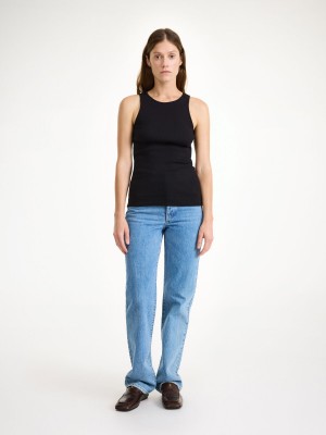 Topy By Malene Birger Amani Tank Černé | CZ_BB93779