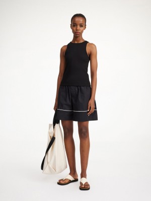 Topy By Malene Birger Amanias Tank Černé | CZ_BB39392