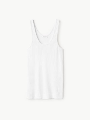 Topy By Malene Birger Anisa Tank Bílé | CZ_BB95261