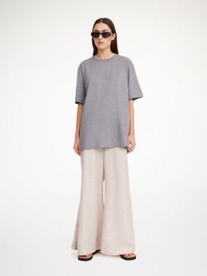 Topy By Malene Birger Fayeh Organic Cotton T-shirt Šedé | CZ_BB75119