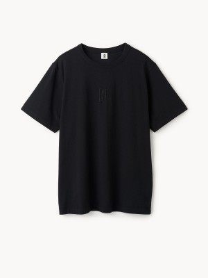 Topy By Malene Birger Fayeh Organic Cotton T-shirt Černé | CZ_BB81729