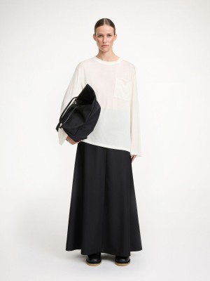 Topy By Malene Birger Fayeh Oversized Longsleeve Bílé | CZ_BB42232