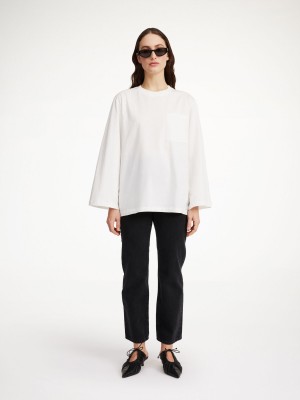 Topy By Malene Birger Fayeh Oversized Longsleeve Bílé | CZ_BB92275