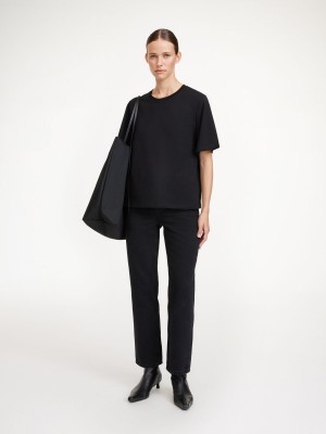 Topy By Malene Birger Hedil T-shirt Černé | CZ_BB77966