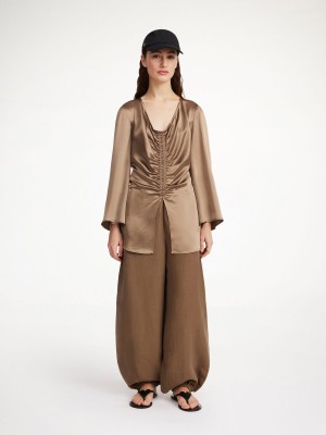 Topy By Malene Birger Leviola Blouse Shitake | CZ_BB78133