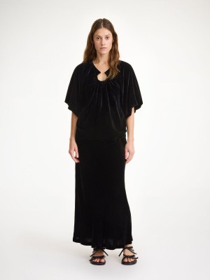 Topy By Malene Birger Loela Blouse Černé | CZ_BB59392