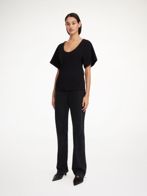 Topy By Malene Birger Lunai T-shirt Černé | CZ_BB21120