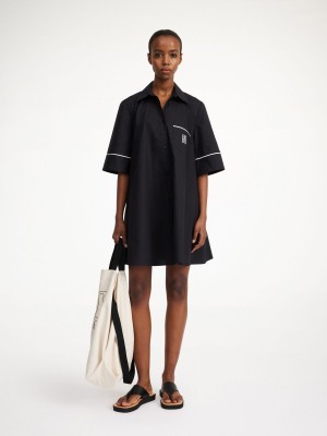 Šaty By Malene Birger Gaielle Organic Cotton Černé | CZ_BB46652