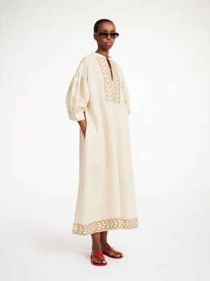 Šaty By Malene Birger Lydea Linen Maxi Oyster Gray | CZ_BB38539