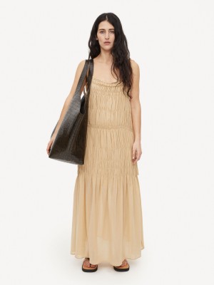 Šaty By Malene Birger Vyra Organic Cotton Maxi Wet Sand | CZ_BB33388